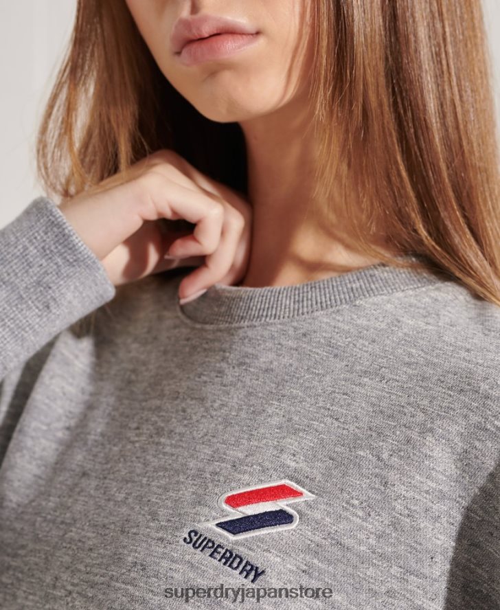 スポーツスタイルのエッセンシャルクルースウェットシャツ 女性 Superdry 衣類 ライトグレー 2J62PZ5931
