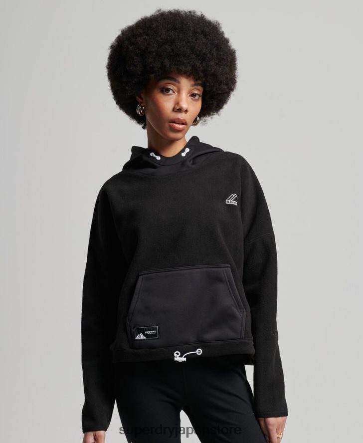 マウンテンフリースクロ​​ップパーカー 女性 Superdry 衣類 黒 2J62PZ5932