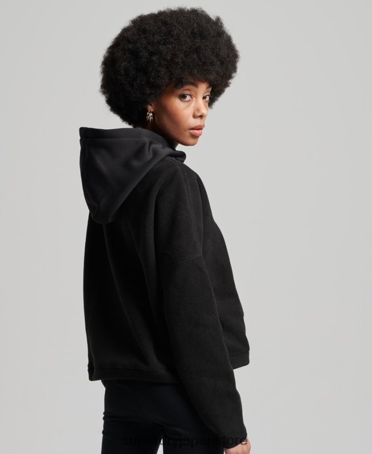 マウンテンフリースクロ​​ップパーカー 女性 Superdry 衣類 黒 2J62PZ5932