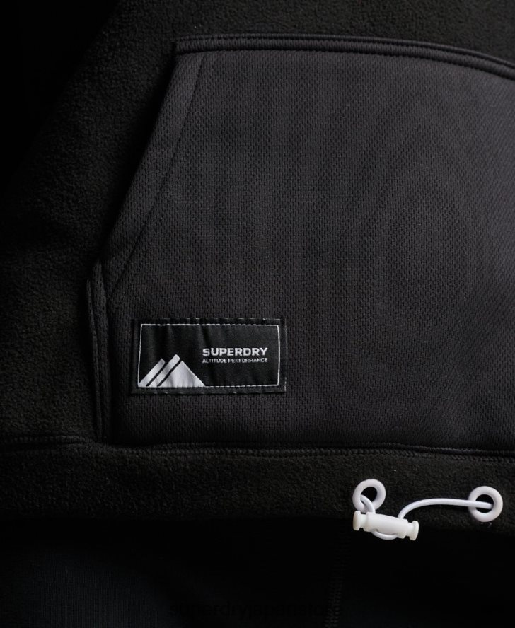 マウンテンフリースクロ​​ップパーカー 女性 Superdry 衣類 黒 2J62PZ5932