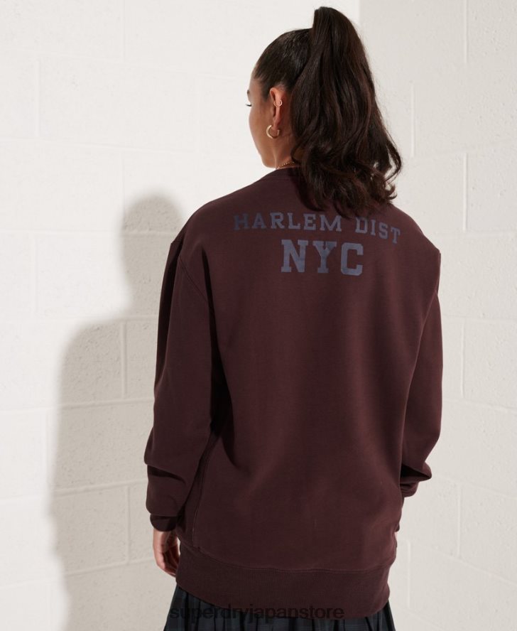 バーシティ アーチ ルーズ クルー スウェットシャツ 女性 Superdry 衣類 赤 2J62PZ5935
