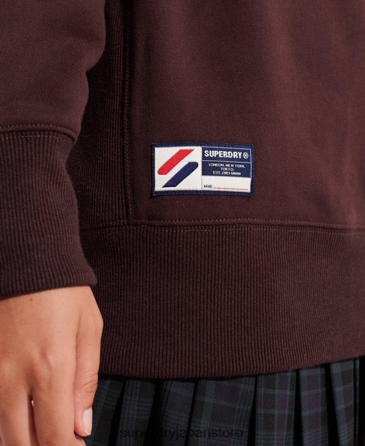 バーシティ アーチ ルーズ クルー スウェットシャツ 女性 Superdry 衣類 赤 2J62PZ5935