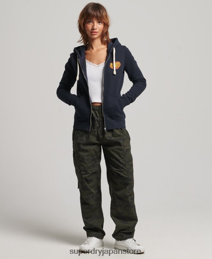 ヴィンテージクーパーノスタルジックジップパーカー 女性 Superdry 衣類 海軍 2J62PZ5936