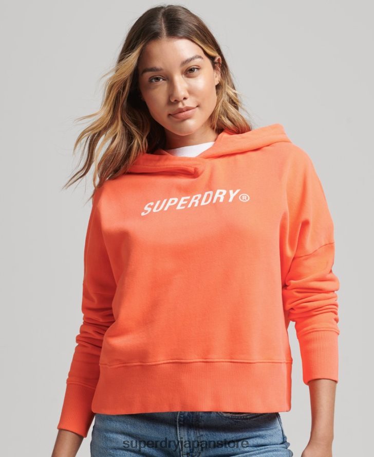 コードコアスポーツクロップボックスパーカー 女性 Superdry 衣類 ピンク 2J62PZ5937