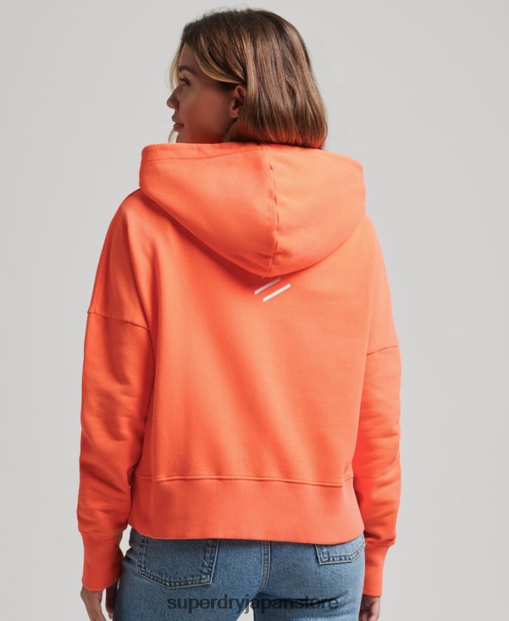 コードコアスポーツクロップボックスパーカー 女性 Superdry 衣類 ピンク 2J62PZ5937