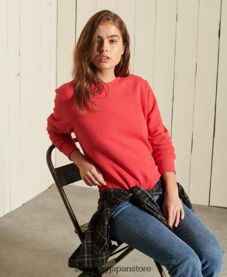 オーガニックコットン ヴィンテージロゴ クルースウェットシャツ 女性 Superdry 衣類 赤 2J62PZ5940