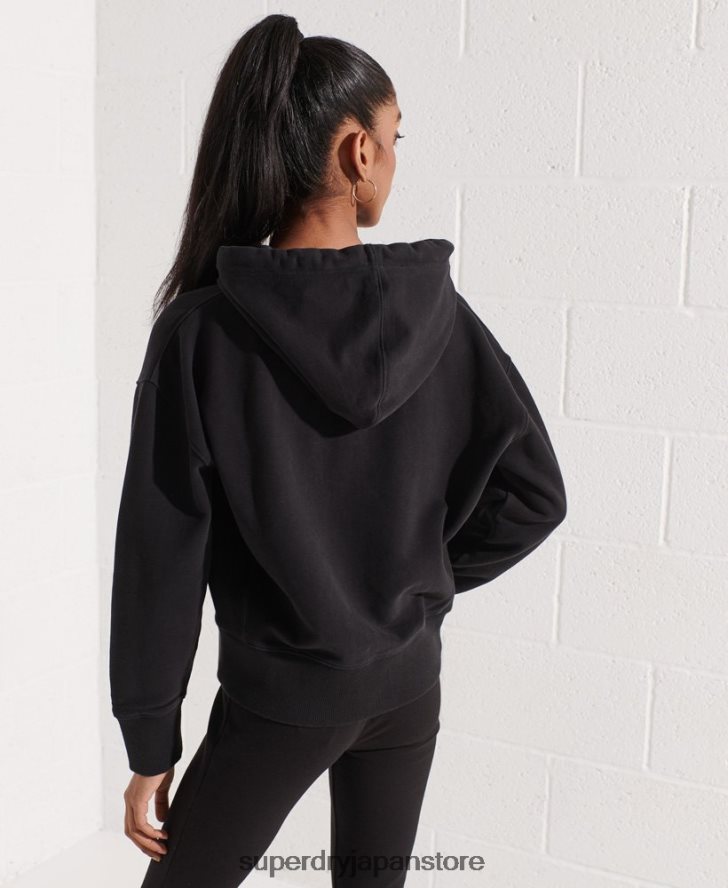 コードエッセンシャルジップパーカー 女性 Superdry 衣類 黒 2J62PZ5944