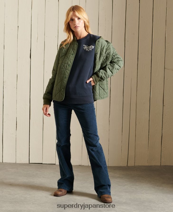クラフトクルースウェットシャツの誇り 女性 Superdry 衣類 海軍 2J62PZ5946