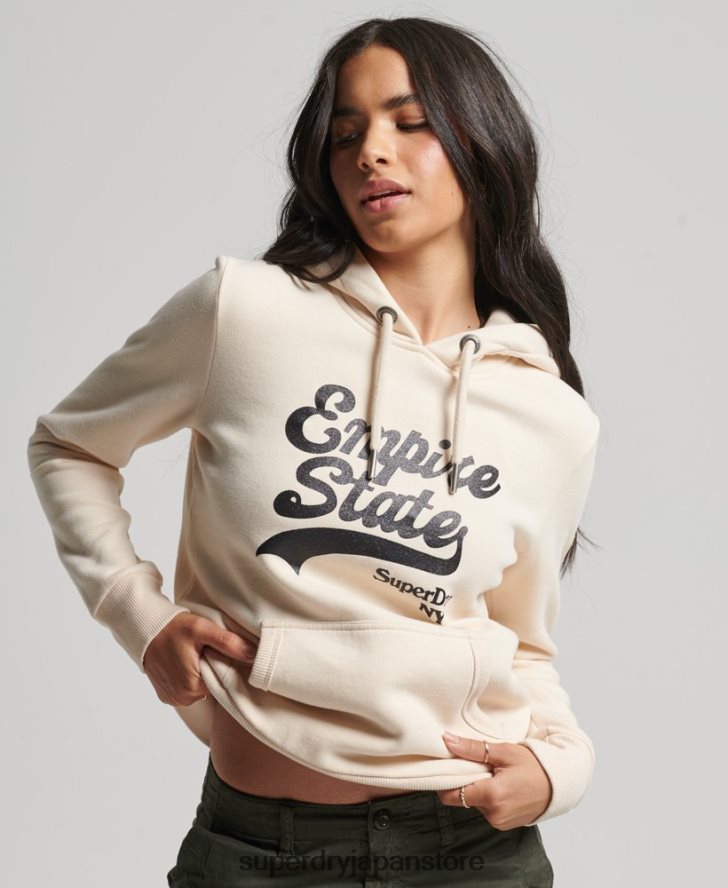 グラフィックロゴ スパークル パーカー 女性 Superdry 衣類 クリーム 2J62PZ5949