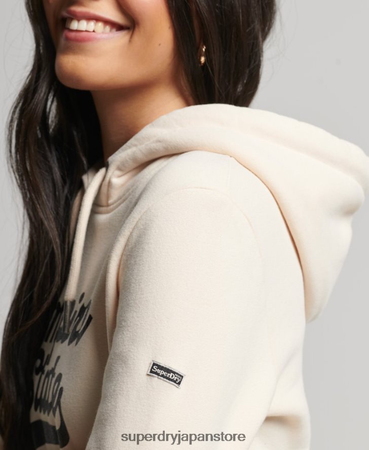 グラフィックロゴ スパークル パーカー 女性 Superdry 衣類 クリーム 2J62PZ5949
