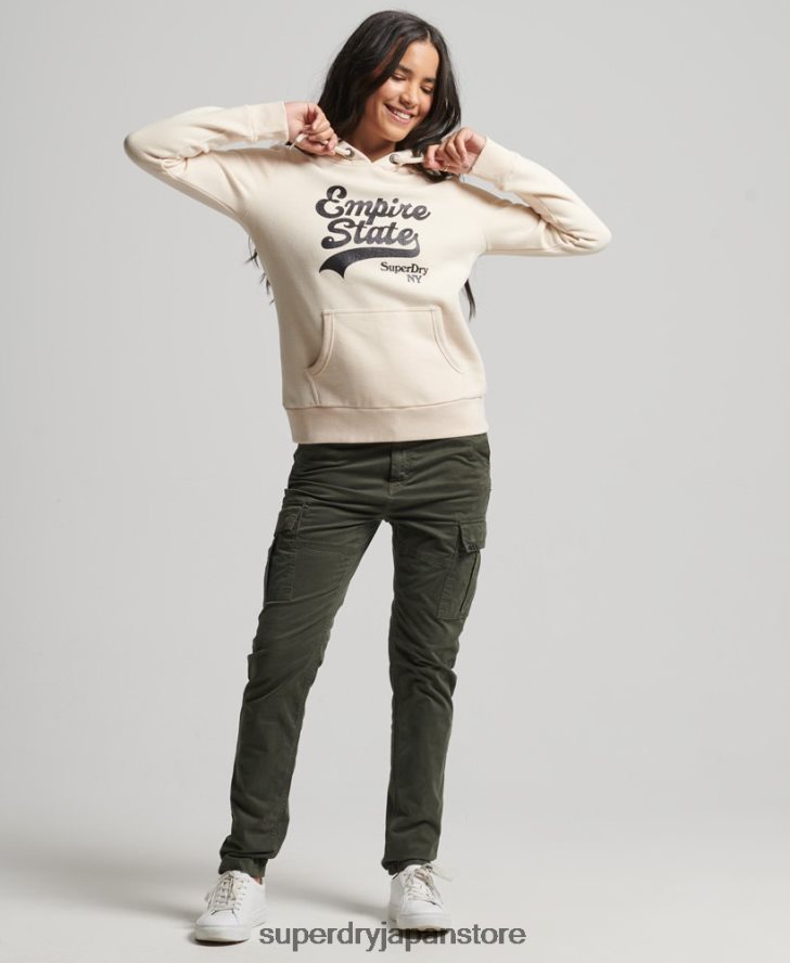 グラフィックロゴ スパークル パーカー 女性 Superdry 衣類 クリーム 2J62PZ5949