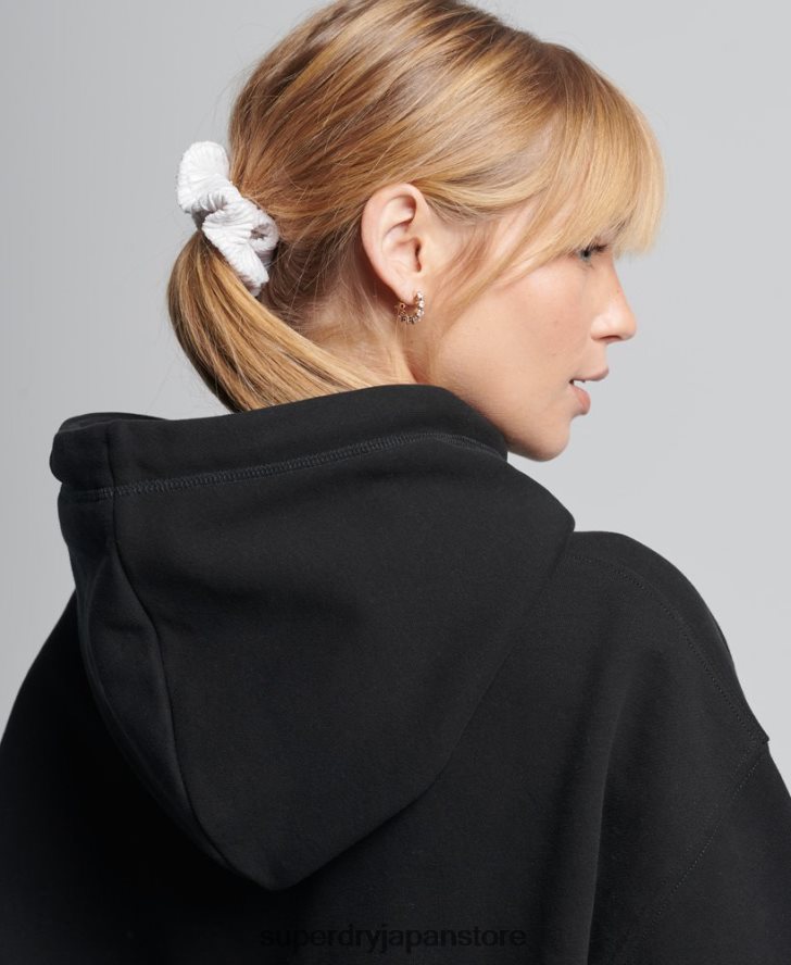 コードシェニールオーバーサイズパーカー 女性 Superdry 衣類 黒 2J62PZ5954