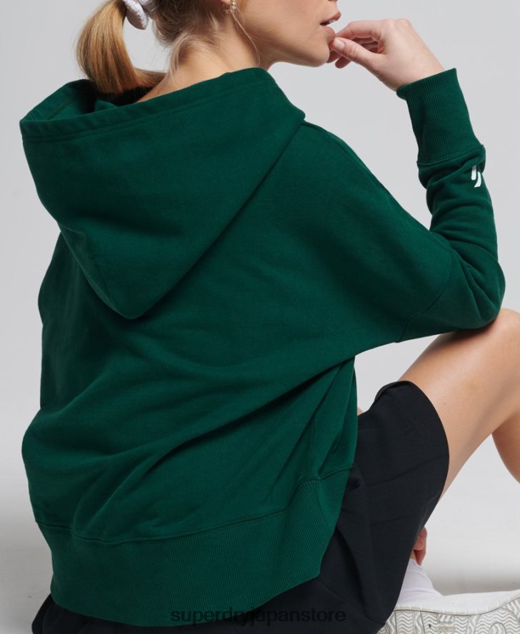 コードコアスポーツクロップボックスパーカー 女性 Superdry 衣類 緑 2J62PZ5955