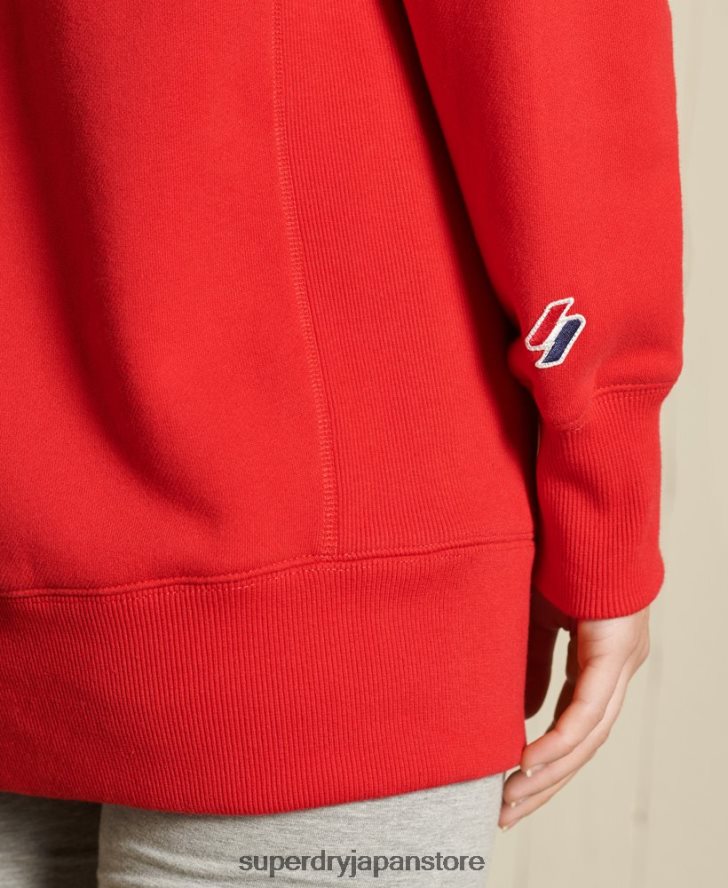 エッセンシャルなオーバーサイズクルースウェットシャツ 女性 Superdry 衣類 赤 2J62PZ5961