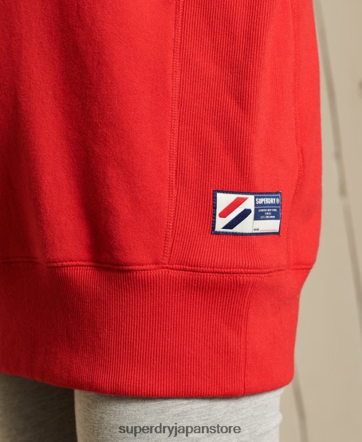 エッセンシャルなオーバーサイズクルースウェットシャツ 女性 Superdry 衣類 赤 2J62PZ5961
