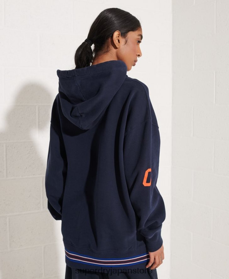 ストライアウトオーバーサイズパーカー 女性 Superdry 衣類 海軍 2J62PZ5964