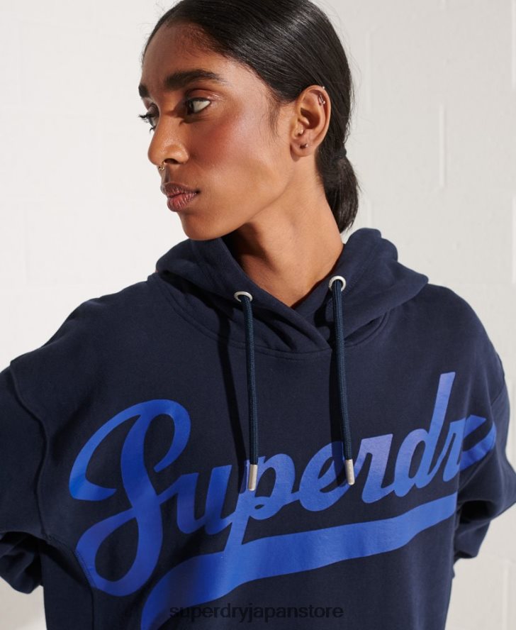 ストライアウトオーバーサイズパーカー 女性 Superdry 衣類 海軍 2J62PZ5964