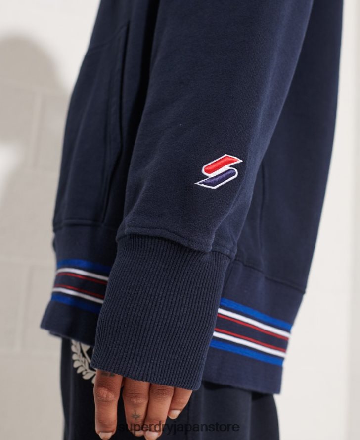 ストライアウトオーバーサイズパーカー 女性 Superdry 衣類 海軍 2J62PZ5964