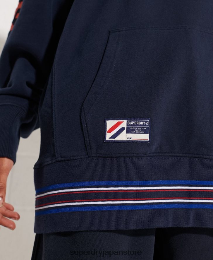 ストライアウトオーバーサイズパーカー 女性 Superdry 衣類 海軍 2J62PZ5964