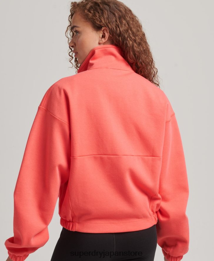 テックバットウィングハーフジップスウェットシャツ 女性 Superdry 衣類 コーラル 2J62PZ5965