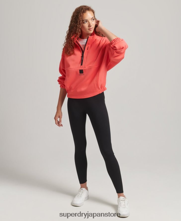 テックバットウィングハーフジップスウェットシャツ 女性 Superdry 衣類 コーラル 2J62PZ5965