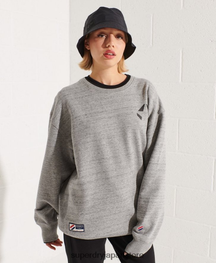 ストラックアウト オーバーサイズ クルースウェットシャツ 女性 Superdry 衣類 ライトグレー 2J62PZ5966