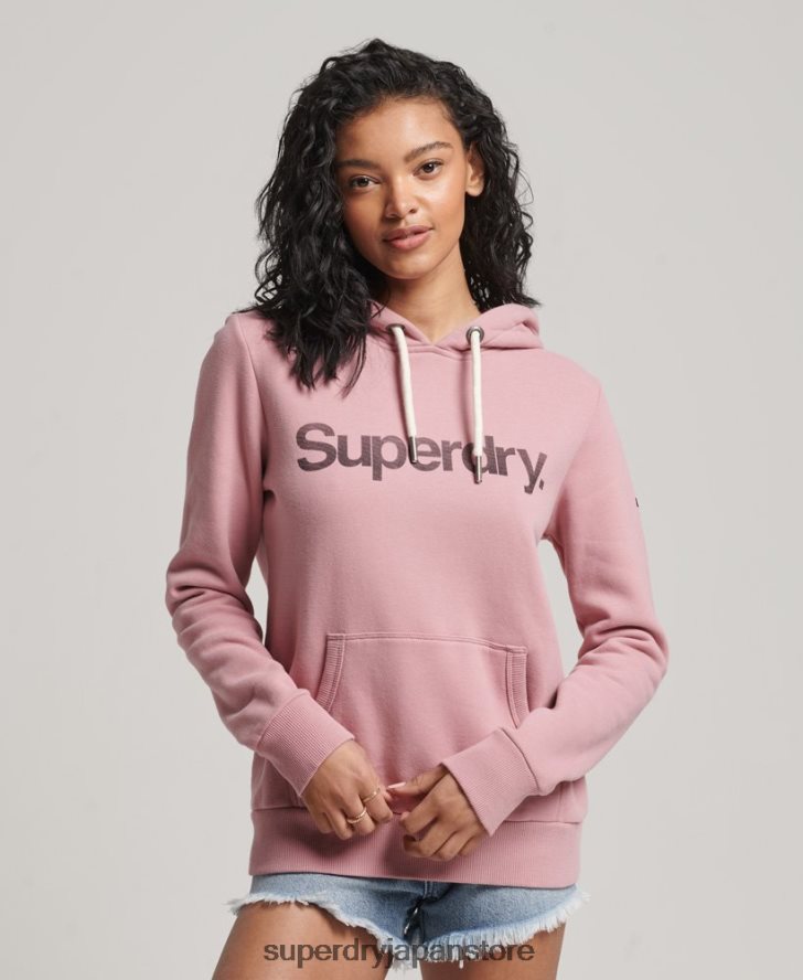 オーガニックコットンコアロゴパーカー 女性 Superdry 衣類 ピンク 2J62PZ5967