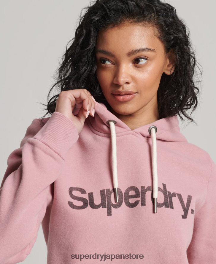オーガニックコットンコアロゴパーカー 女性 Superdry 衣類 ピンク 2J62PZ5967