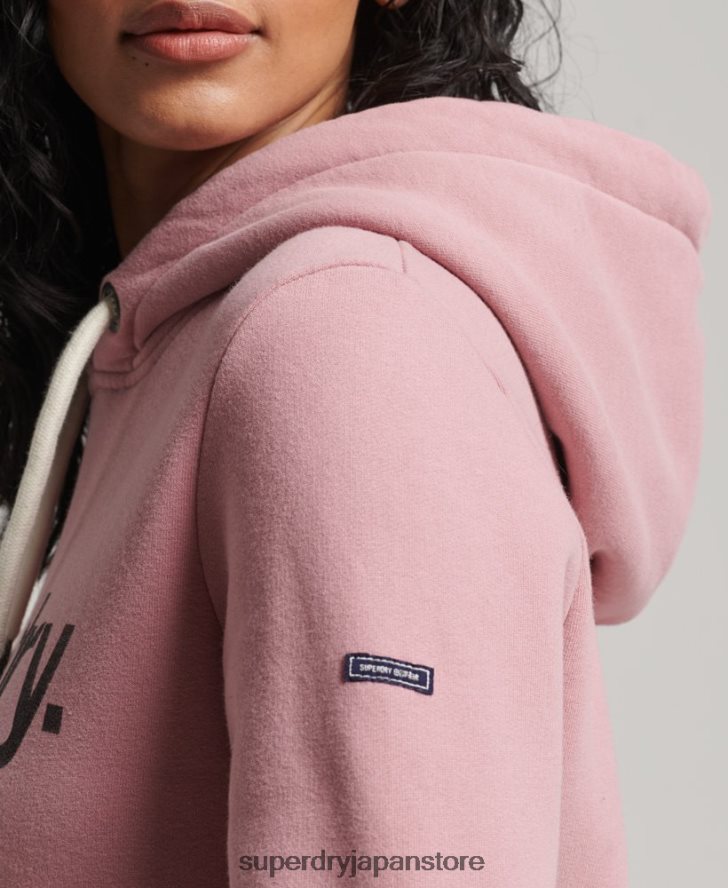 オーガニックコットンコアロゴパーカー 女性 Superdry 衣類 ピンク 2J62PZ5967