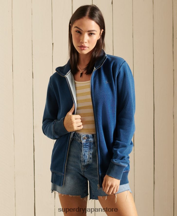 ルーズフィットのヴィンテージロゴ刺繍ジップトラックトップ 女性 Superdry 衣類 ターコイズ 2J62PZ5968