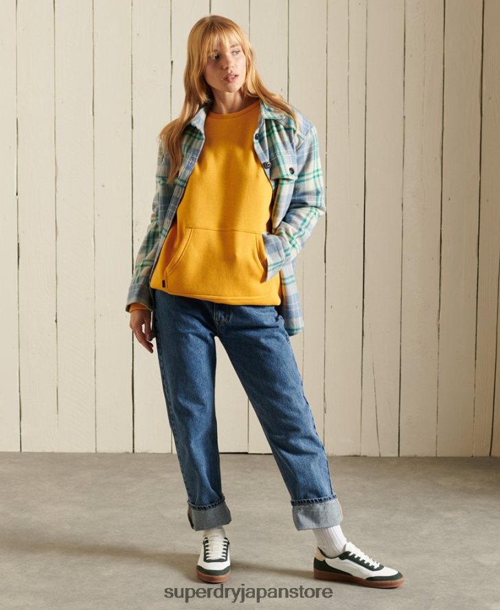 ヴィンテージロゴ刺繍ポケットクルースウェットシャツ 女性 Superdry 衣類 黄色 2J62PZ5969