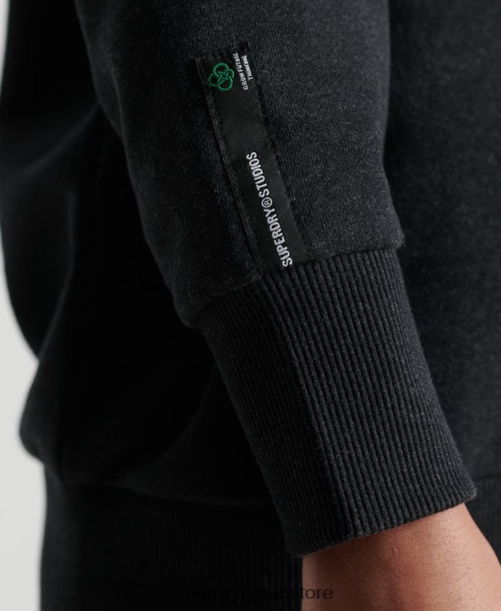 リサイクルマイクロトップクルースウェットシャツ 女性 Superdry 衣類 黒 2J62PZ5970