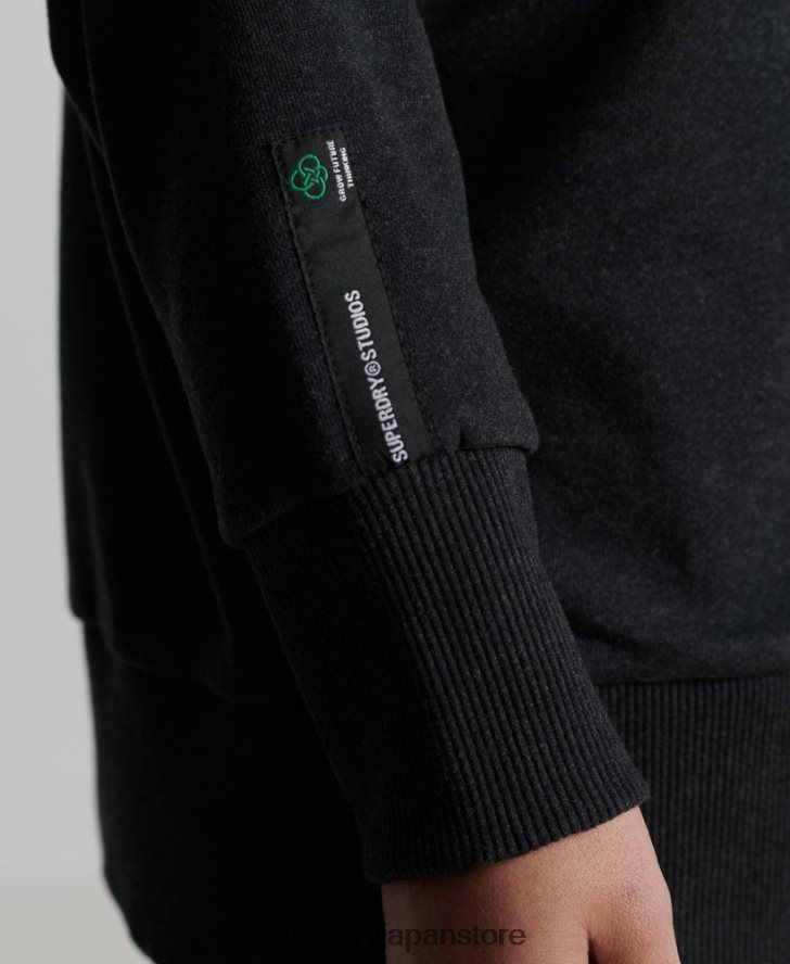 リサイクルマイクロミッドクルースウェットシャツ 女性 Superdry 衣類 黒 2J62PZ5972