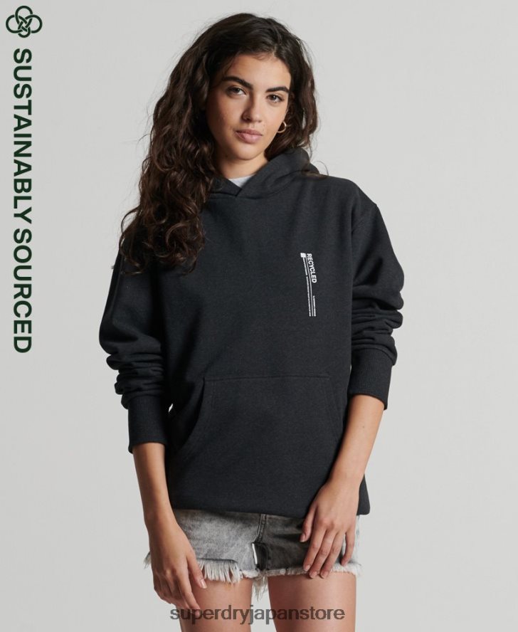 リサイクルマイクロサイドパーカー 女性 Superdry 衣類 黒 2J62PZ5974