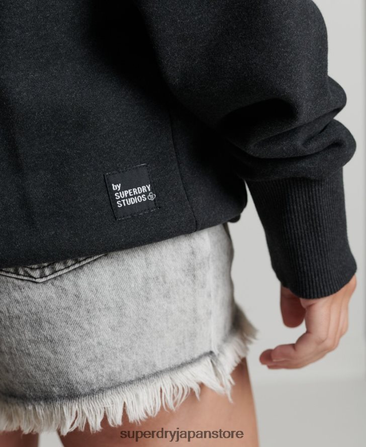 リサイクルマイクロサイドパーカー 女性 Superdry 衣類 黒 2J62PZ5974