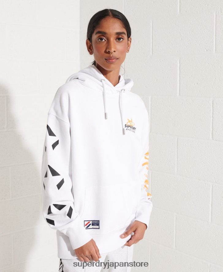 ストライアウトオーバーサイズパーカー 女性 Superdry 衣類 白 2J62PZ5975