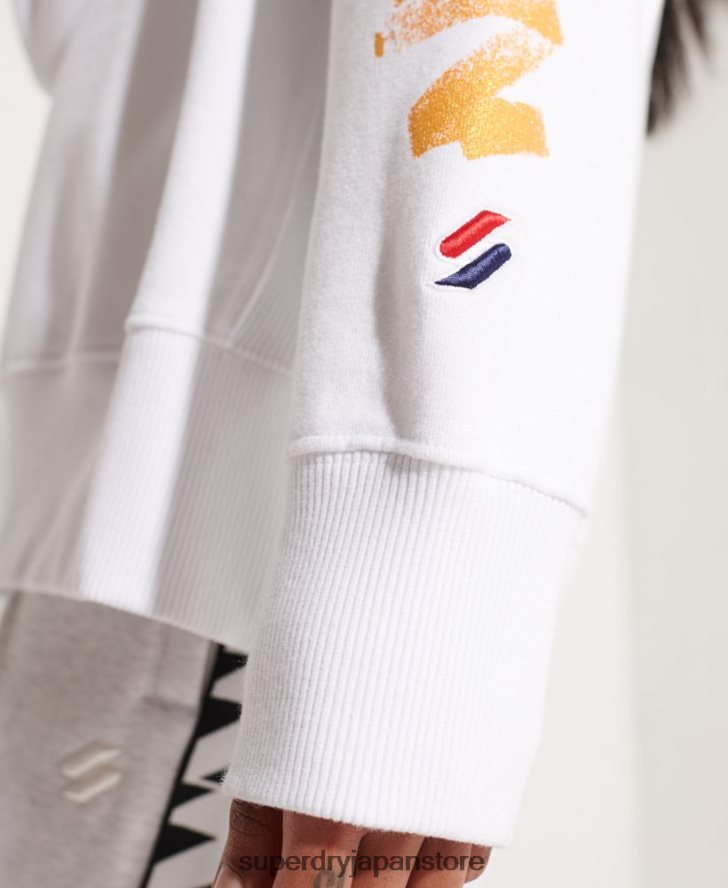 ストライアウトオーバーサイズパーカー 女性 Superdry 衣類 白 2J62PZ5975