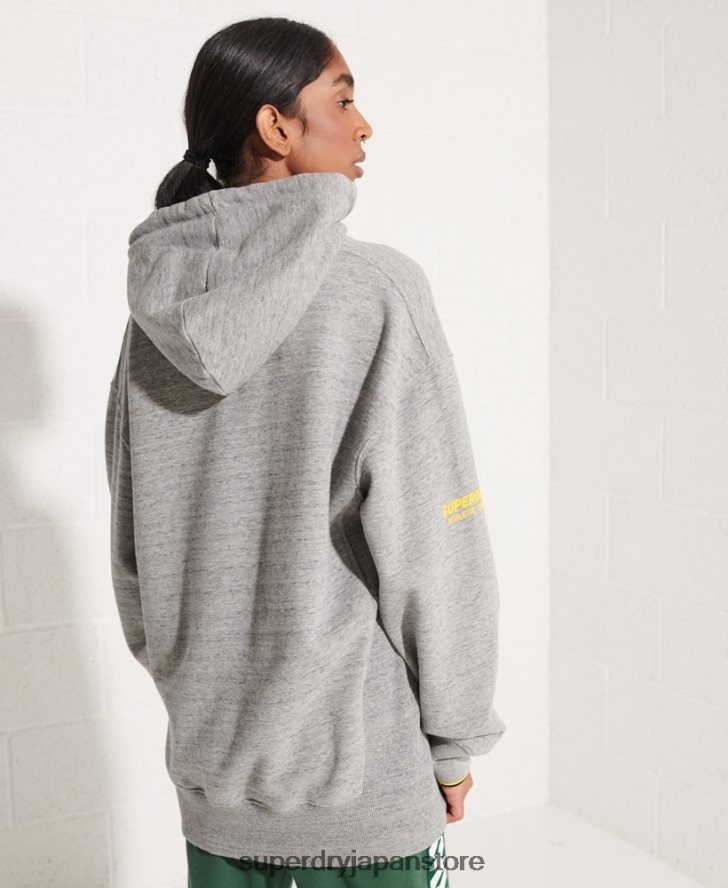 ストライアウトオーバーサイズパーカー 女性 Superdry 衣類 ライトグレー 2J62PZ5976