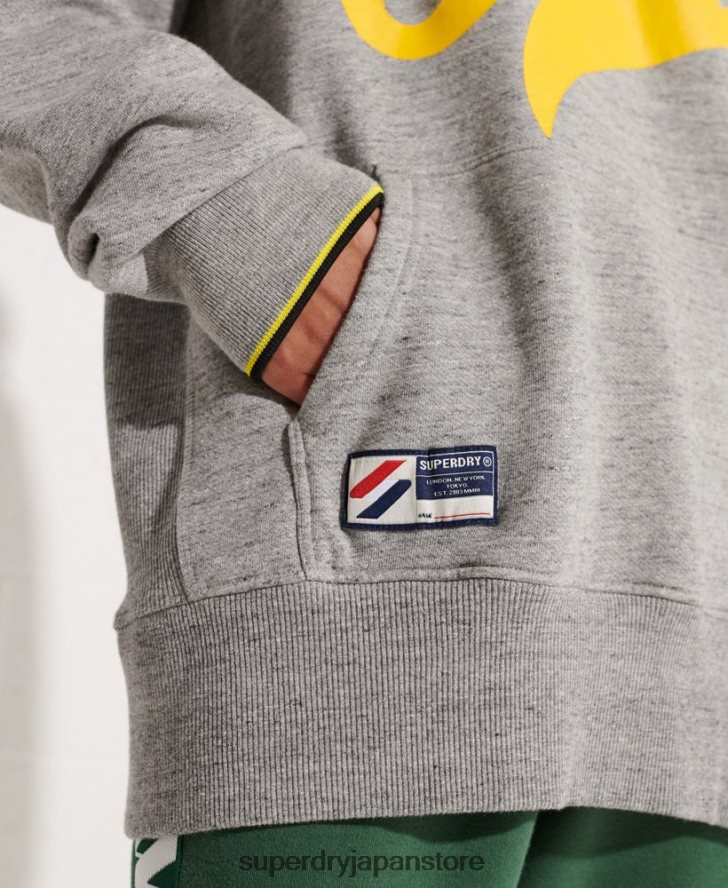 ストライアウトオーバーサイズパーカー 女性 Superdry 衣類 ライトグレー 2J62PZ5976