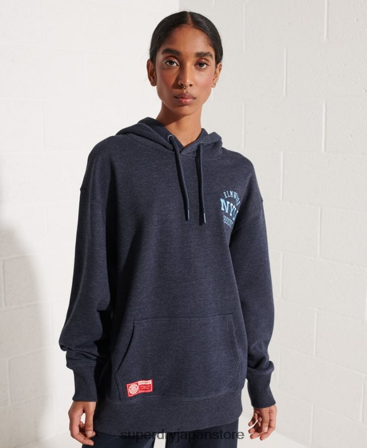 カレッジグラフィック クロップパーカー 女性 Superdry 衣類 青 2J62PZ5977