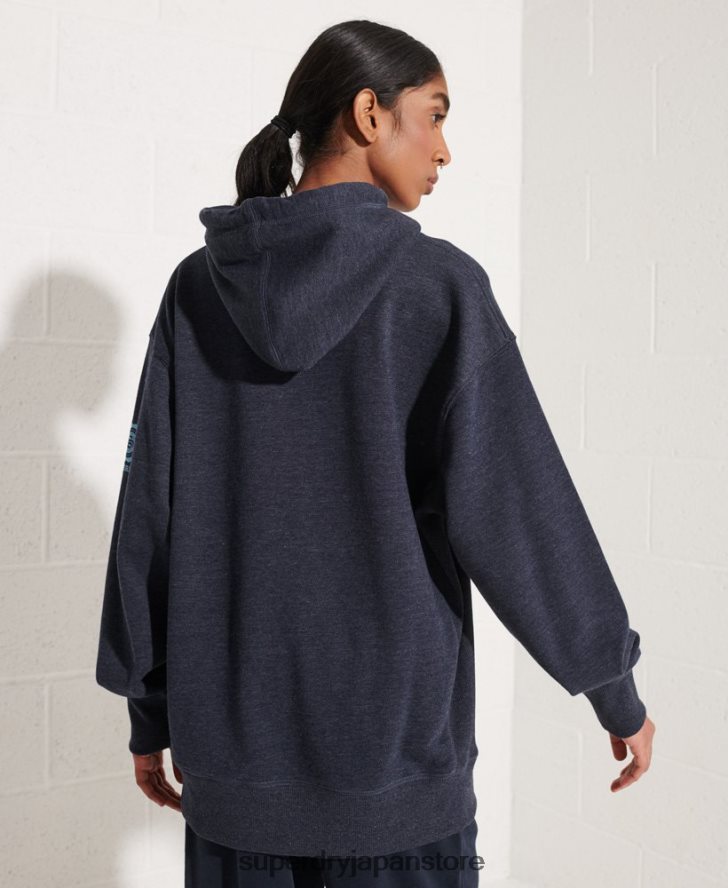 カレッジグラフィック クロップパーカー 女性 Superdry 衣類 青 2J62PZ5977
