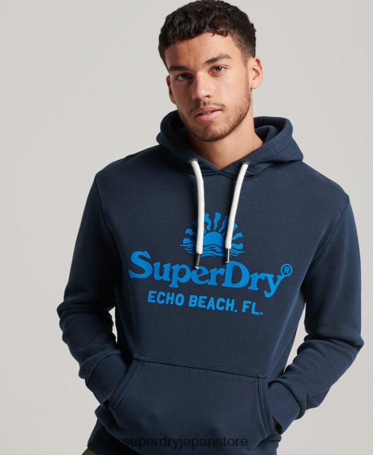ヴィンテージ会場ネオンパーカー 男性 Superdry 衣類 海軍 2J62PZ598