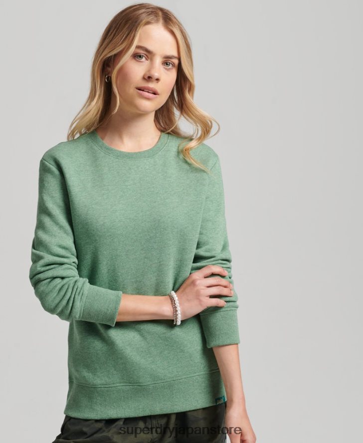 オーガニックコットン エッセンシャル ロゴ クルー スウェットシャツ 女性 Superdry 衣類 緑 2J62PZ5980