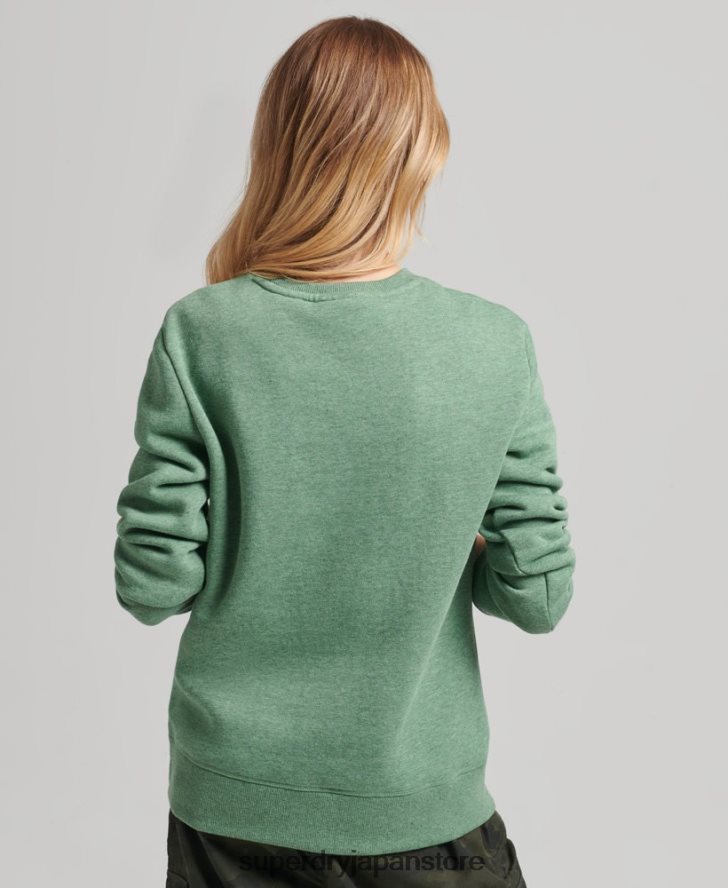 オーガニックコットン エッセンシャル ロゴ クルー スウェットシャツ 女性 Superdry 衣類 緑 2J62PZ5980