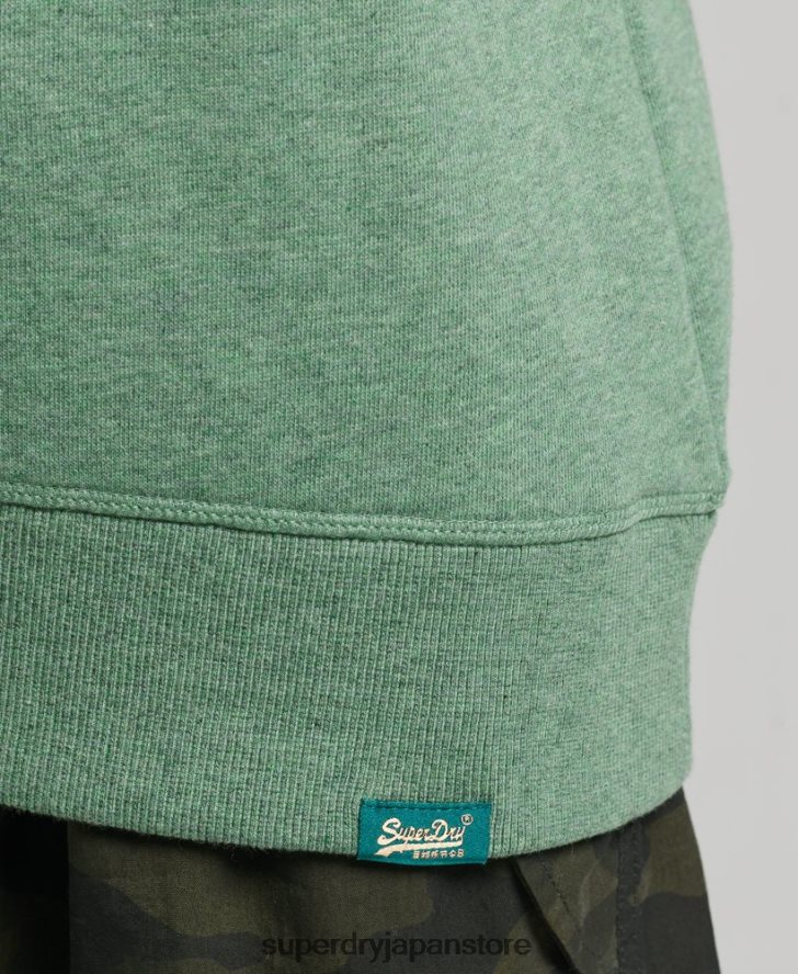 オーガニックコットン エッセンシャル ロゴ クルー スウェットシャツ 女性 Superdry 衣類 緑 2J62PZ5980