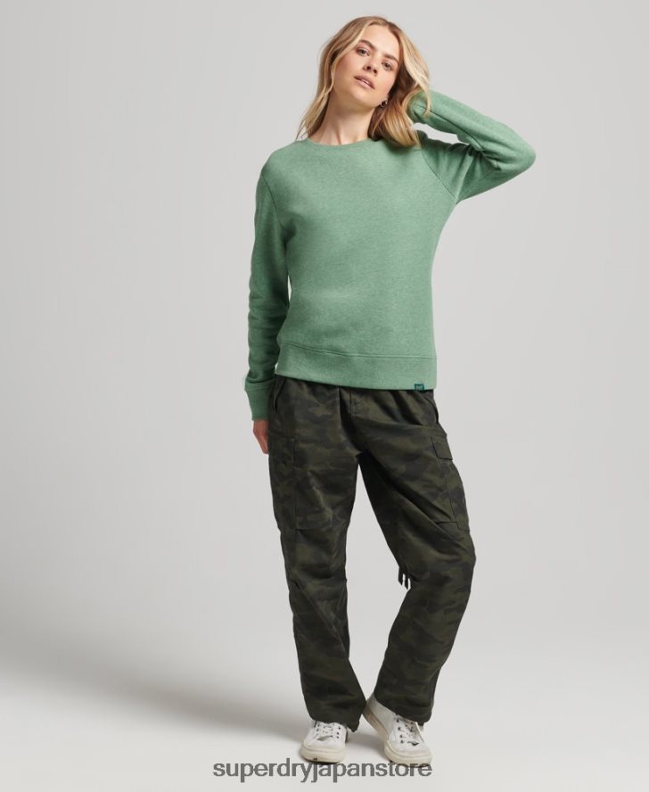 オーガニックコットン エッセンシャル ロゴ クルー スウェットシャツ 女性 Superdry 衣類 緑 2J62PZ5980