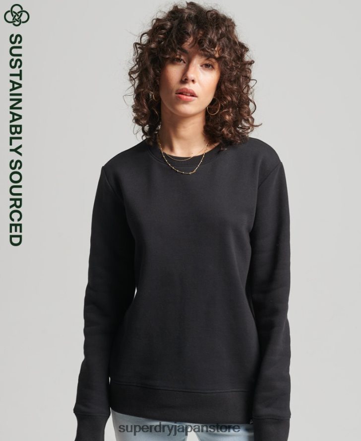 オーガニックコットン ヴィンテージ クルースウェットシャツ 女性 Superdry 衣類 黒 2J62PZ5981