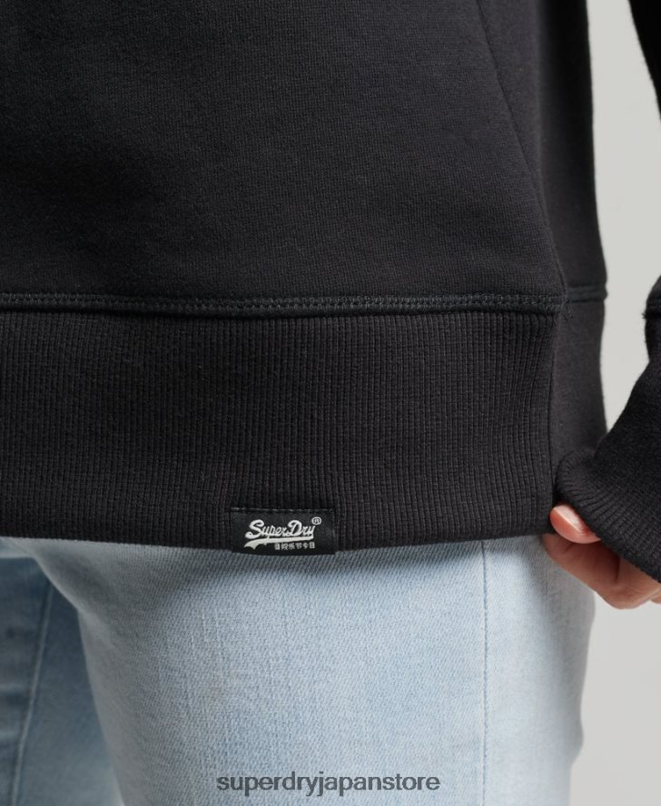 オーガニックコットン ヴィンテージ クルースウェットシャツ 女性 Superdry 衣類 黒 2J62PZ5981