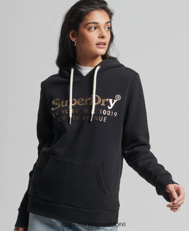 会場関心パーカー 女性 Superdry 衣類 黒 2J62PZ5985