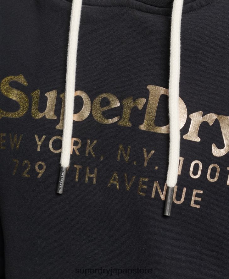 会場関心パーカー 女性 Superdry 衣類 黒 2J62PZ5985